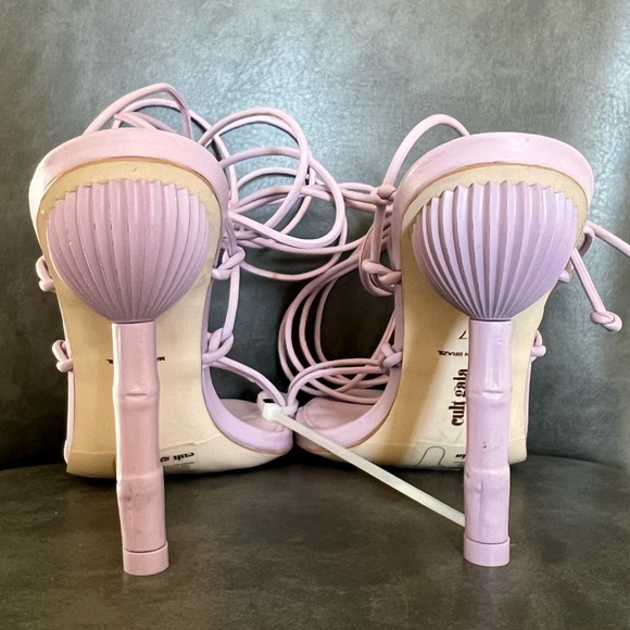 Cult Gaia SOLEIL Bamboo Heels sz EU 37 in Lilac 388$ - Picture 9 of 12